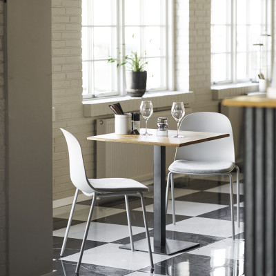 VICK-Sedia in tessuto ABS e acciaio grigio (x2)