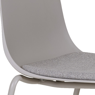 VICK-Sedia in tessuto ABS e acciaio grigio (x2)