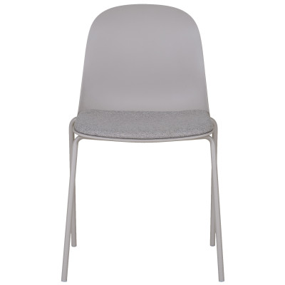 VICK-Chaise en tissu, ABS et acier gris (x2)