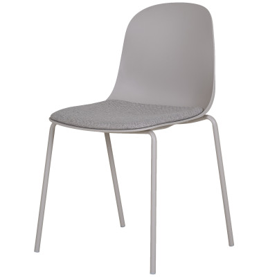 VICK-Sedia in tessuto ABS e acciaio grigio (x2)