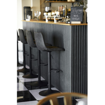 SVEN-Sgabello da bar girevole a 360° grigio vintage (x2)