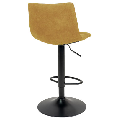 SVIN- Tabouret de bar pivotant 360° velours moutarde (x2)