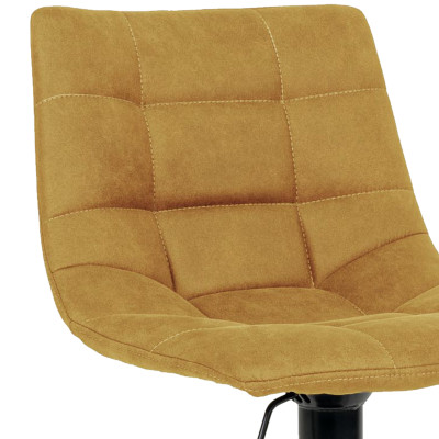 SVIN- Tabouret de bar pivotant 360° velours moutarde (x2)