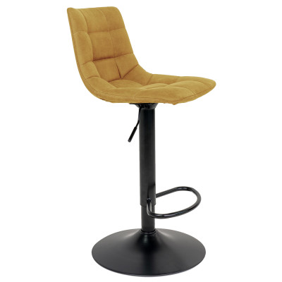 SVEN-360° drehbarer Barhocker in senffarbenem Samt (x2)