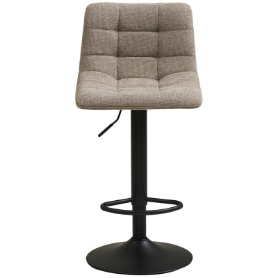 SVIN- Tabouret de bar pivotant 360° tissu taupe (x2)