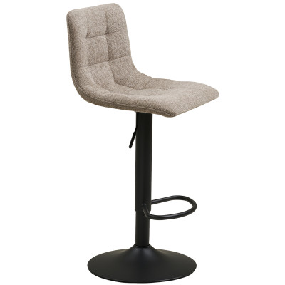 SVIN- Tabouret de bar pivotant 360° tissu taupe (x2)