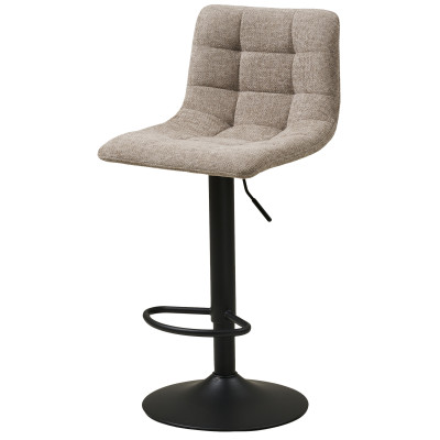 SVIN- Tabouret de bar pivotant 360° tissu taupe (x2)