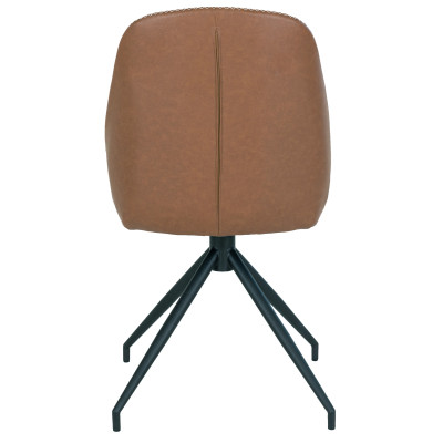 CARLA-Sedia girevole a 360° in similpelle marrone (x2)