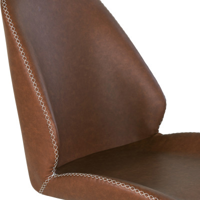 CARLA-Chaise pivotante à 360° en cuir synthétique marron (x2)