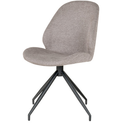 CARLA-Chaise pivotante à 360° en tissu gris (x2)