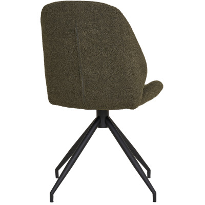 CARLA-Chaise pivotante à 360° en tissu vert (x2)