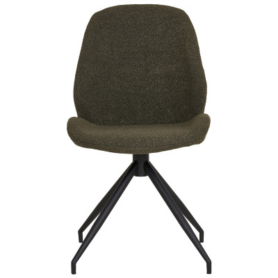 CARLA-Silla giratoria 360° en tela verde (x2)