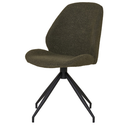 CARLA-Silla giratoria 360° en tela verde (x2)