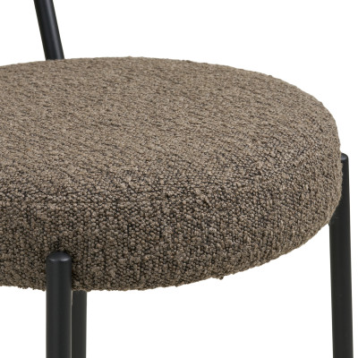 ERIN-Chaise de bar en tissu bouclé marron