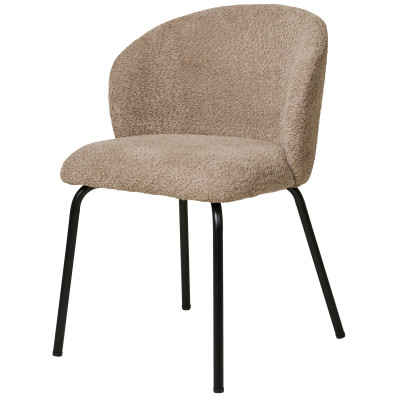 SOPHIE-Silla de tela bouclé beige (x2)