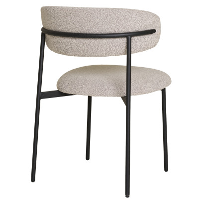 CARLA- Chaise en tissu texturé sable (x2)