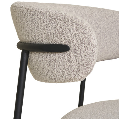 CARLA- Chaise en tissu texturé sable (x2)