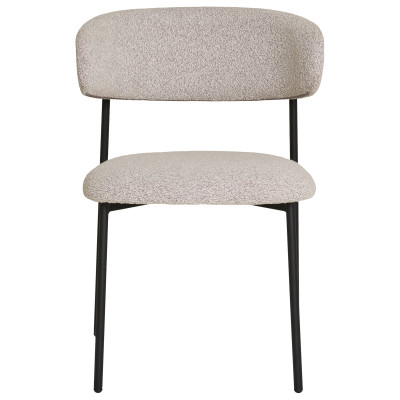 CARLA- Chaise en tissu texturé sable (x2)