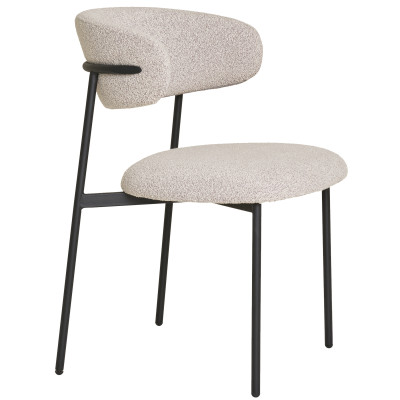 CARLA- Chaise en tissu texturé sable (x2)