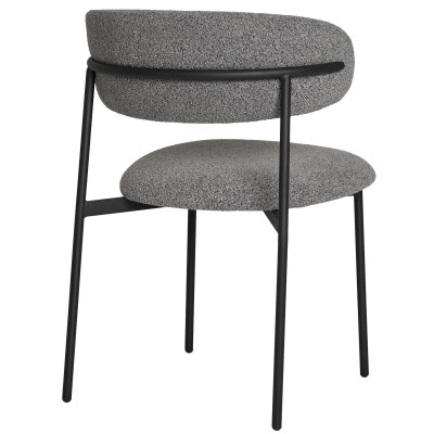 CARLA- Chaise en tissu texturé gris (x2)