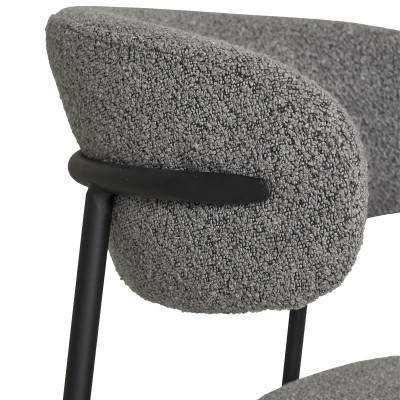 CARLA-Silla tapizada en tela texturizada gris (x2)