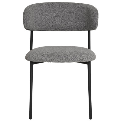 CARLA- Chaise en tissu texturé gris (x2)