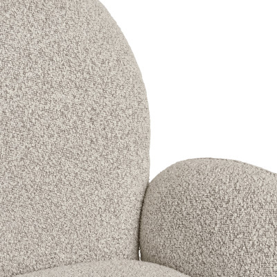 LYIV-Silla de comedor giratoria 360° en tela color arena