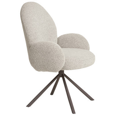 LYIV- Fauteuil de table pivotant 360° en tissu sable