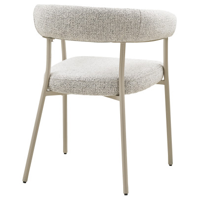 VITO-Silla de comedor en tela color arena y acero beige (x2)