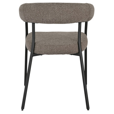 VITO-Fauteuil de table en tissu taupe et acier noir (x2)