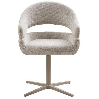 HUGS-Silla de comedor giratoria en tela beige (x2)