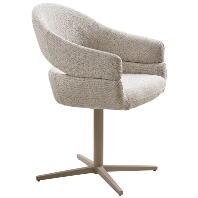 HUGS-Fauteuil de table pivotant en tissu beige (x2)