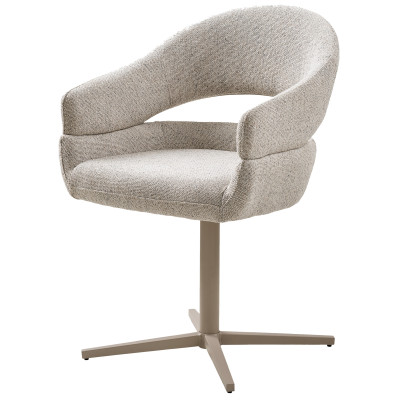 HUGS-Sedia girevole da pranzo in tessuto beige (x2)