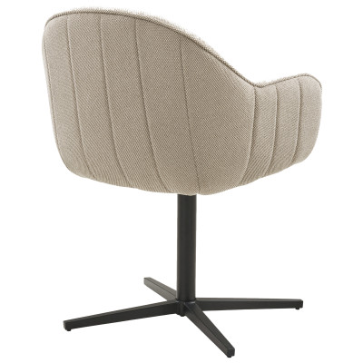 HIGS- Fauteuil de table pivotant en tissu taupe (x2)