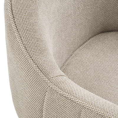 HIGS- Fauteuil de table pivotant en tissu taupe (x2)