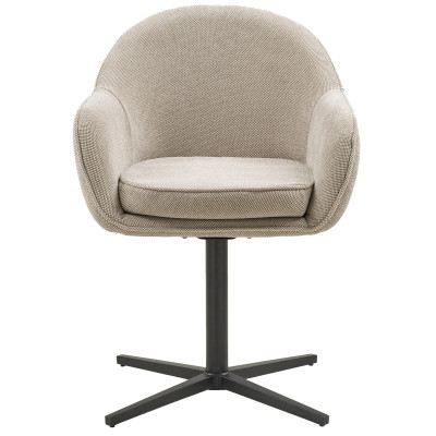 HIGS-Silla de comedor giratoria en tela color topo (x2)