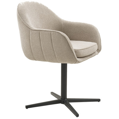 HIGS-Silla de comedor giratoria en tela color topo (x2)