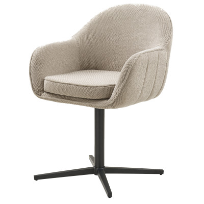 HIGS-Silla de comedor giratoria en tela color topo (x2)