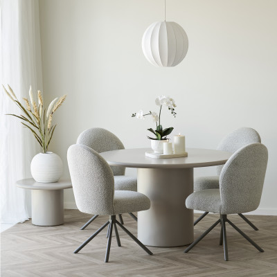 LYIV- Chaise pivotante 360° en tissu sable