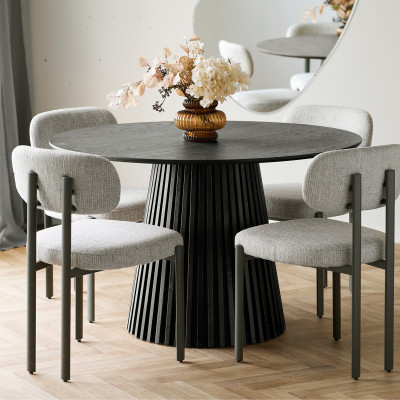 MILY- Chaise en tissu chenillé  gris clair (x2)