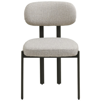 MILY- Chaise en tissu chenillé  gris clair (x2)