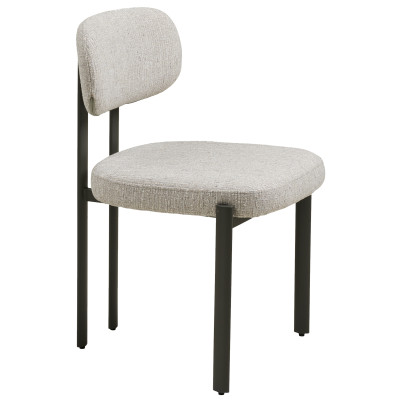 MILY-Hellgrauer Stuhl aus Chenille-Stoff (x2)