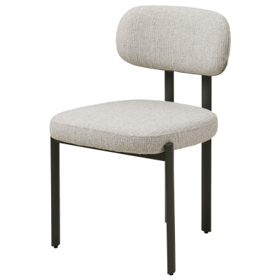 MILY-Sedia in tessuto ciniglia grigio chiaro (x2)