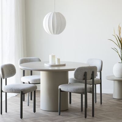 MILY- Chaise en tissu chenillé  gris clair (x2)