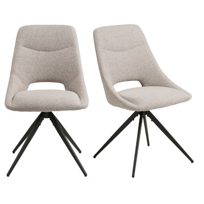 ZUM- Chaise pivotante en tissu sable (x2)