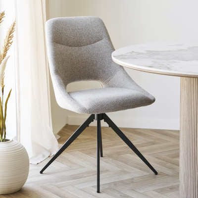 ZUM- Chaise pivotante en tissu sable (x2)