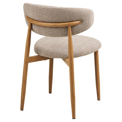 MYA-Silla en tela color topo y metal efecto roble (x2)