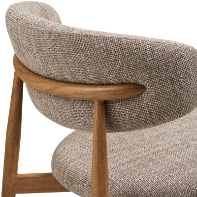 MYA-Silla en tela color topo y metal efecto roble (x2)