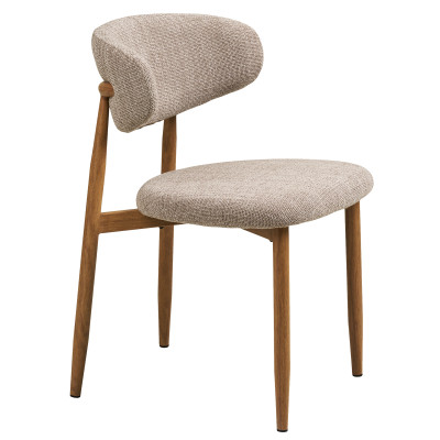 MYA-Silla en tela color topo y metal efecto roble (x2)