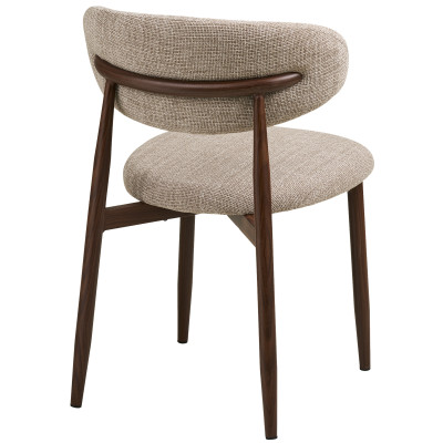 MYA-Silla en tela color topo y metal efecto nogal (x2)